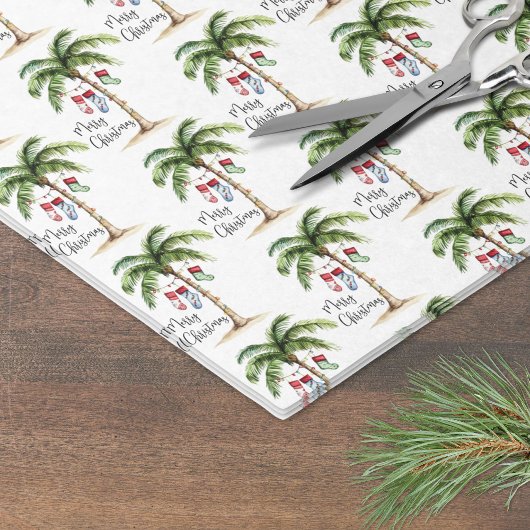 Tropisch Kerststrand Tissuepapier