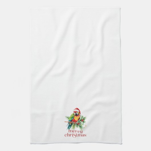 Tropisch kerstthema Dank u retro tekst Theedoek (Verticaal)