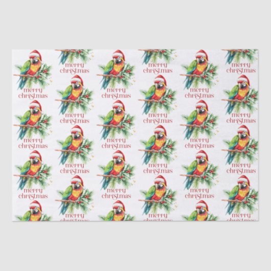 Tropisch kerstthema Dank u retro tekst Tissuepapier (Voorkant)