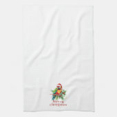 Tropisch Kerstthema Retro Tekst Theedoek (Verticaal)