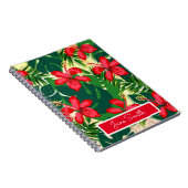 Tropisch kleurig oerwoud hibiscus rood en groen notitieboek (Rechterzijde)