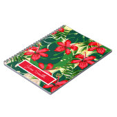 Tropisch kleurig oerwoud hibiscus rood en groen notitieboek (Linkerzijde)