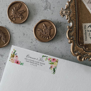 Tropisch kleurrijk najaar Floral Return Address Etiket