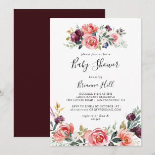 Tropisch kleurrijk zomerbloemig Baby shower Kaart