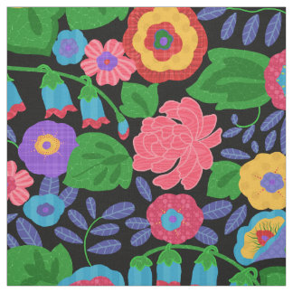 Tropisch kleurrijke bloemen Floral Summer Pattern Stof