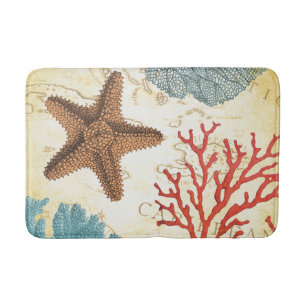 Tropisch kleurrijke Caribische Starfish en koraal Badmat
