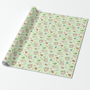 Tropisch kokosgleufpatroon cadeaupapier