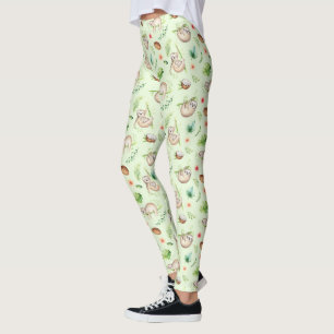 Tropisch kokosgleufpatroon leggings