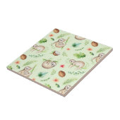 Tropisch kokosgleufpatroon tegeltje (Zijkant)