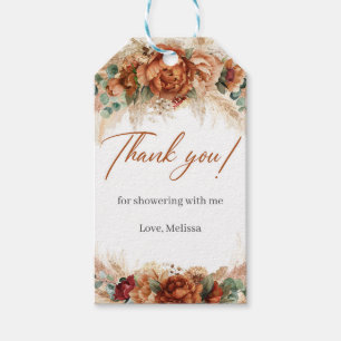 Tropisch koperen floraal pampas boho Vrijgezellenf Cadeaulabel