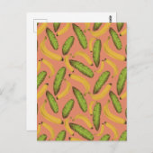 Tropisch koraal Banana Leaf Pattern Briefkaart (Voorkant / Achterkant)