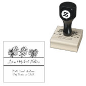 Tropisch koraal modern typografie return address rubberstempel (Gestempeld)