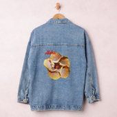Tropisch koraalgeel Hibiscus Hawaiian Aloha Denim Jacket (Hangar)