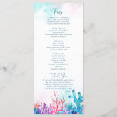 Tropisch koraalrif bruiloft programma (Achterkant)