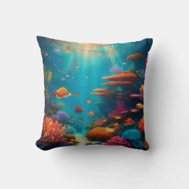 Tropisch koraalrif met levendige kleuren kussen