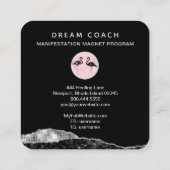 *~* Tropisch kristal Agate Palm Tree Flamingo Vierkante Visitekaartje (Achterkant)