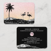 *~* Tropisch kristal Agate Palm Tree Flamingo Visitekaartje (Voorkant / Achterkant)