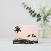 *~* Tropisch kristal Agate Palm Tree Flamingo Visitekaartje (Staand voorkant)