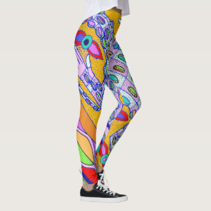 Tropisch krokodillegelvormig ontwerp leggings