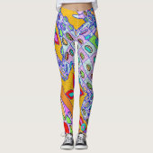 Tropisch krokodillegelvormig ontwerp leggings (Voorkant)