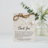 Tropisch Kuststrand Bruiloft Bedankt Briefkaart (Staand voorkant)