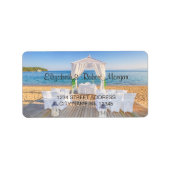 Tropisch label voor weduwschap tussen stranden en (Voorkant)