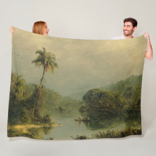 Tropisch landschap Frederic Edwin Church Fleece Deken