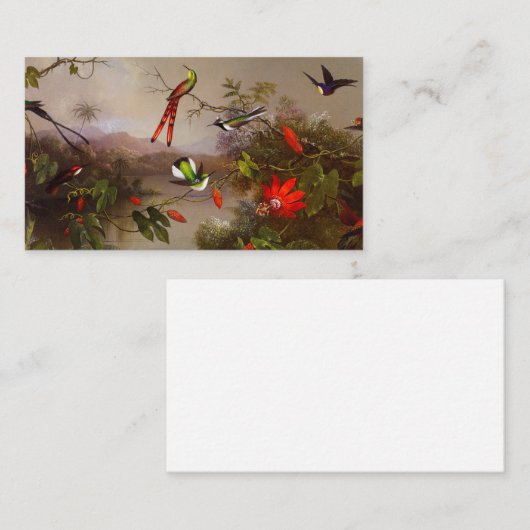 Tropisch landschap met tien kolibries kop informatiekaartje (Voorkant / Achterkant)