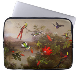 Tropisch landschap met tien kolibries kop laptop sleeve