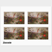 Tropisch landschap met tien kolibries kop rechthoekige sticker (Vel)