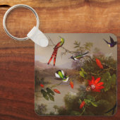 Tropisch landschap met tien kolibries kop sleutelhanger (Voorkant)