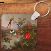 Tropisch landschap met tien kolibries kop sleutelhanger (Achterkant)