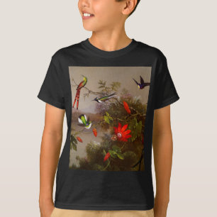 Tropisch landschap met tien kolibries kop t-shirt