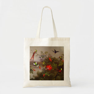 Tropisch landschap met tien kolibries kop tote bag