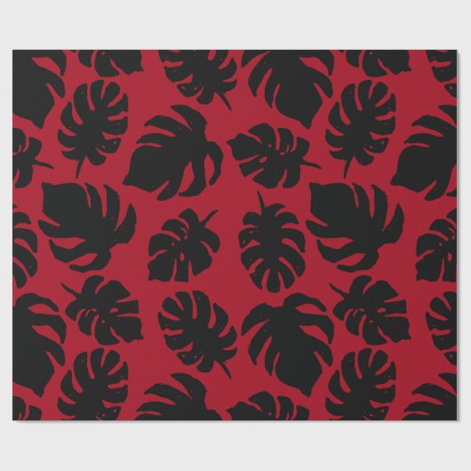 Tropisch Leaf Silhouette, Monstera, Palm, Cadeaupapier (Vlak)