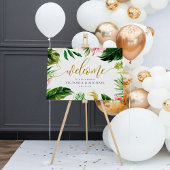 Tropisch leder en Floral Wedding Welcome Sign Poster
