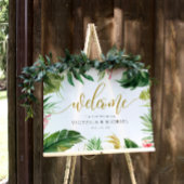 Tropisch leder en Floral Wedding Welcome Sign Poster