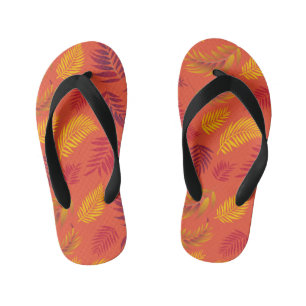 Tropisch lederen patroon 18 kinder teenslippers