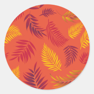 Tropisch lederen patroon 18 ronde sticker