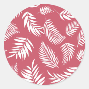 Tropisch lederen patroon 8 ronde sticker