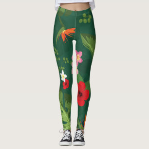 Tropisch lederen patroon leggings