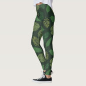 Tropisch lederen patroon leggings (Links)