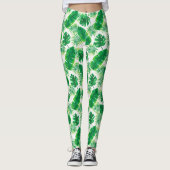 Tropisch lederen patroon leggings (Voorkant)