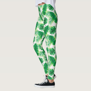 Tropisch lederen patroon leggings