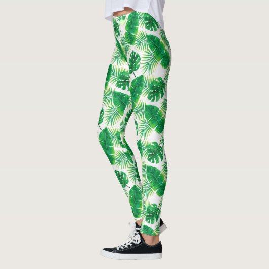 Tropisch lederen patroon leggings (Links)