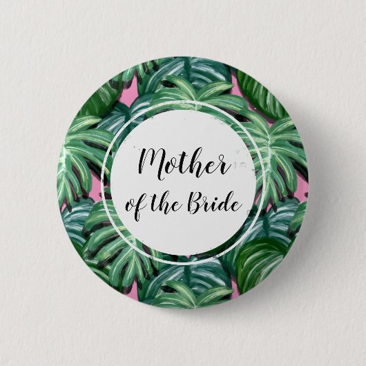 Tropisch lederen patroon - Moeder van de Bride Ronde Button 5,7 Cm (Voorkant)