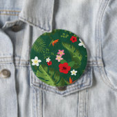 Tropisch lederen patroon ronde button 4,0 cm (In situ)