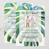 Tropisch lef gewoon gehuwd met een fotoscript huwe kaart (Voorkant / Achterkant)