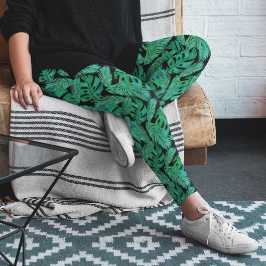 Tropisch lef-patroon in Monstera Leggings