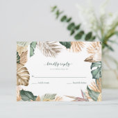 Tropisch lef-strand bruiloft RSVP (Staand voorkant)